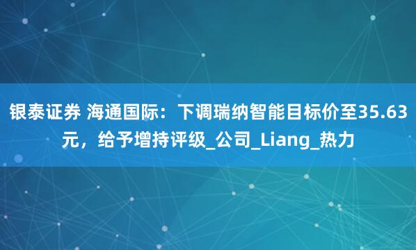 银泰证券 海通国际：下调瑞纳智能目标价至35.63元，给予增持评级_公司_Liang_热力