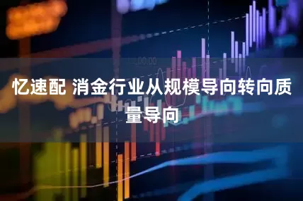 忆速配 消金行业从规模导向转向质量导向